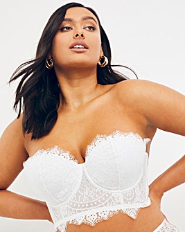 Figleaves Curve Adore White Lace Padded Multiway Bra