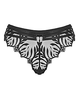 Figleaves Curve Tease Embroidery Brazilian Brief - Black