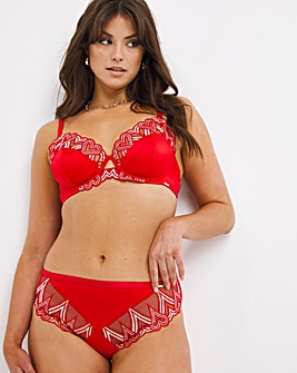Figleaves Curve Siren Red Heart and Satin 1/2 Bra