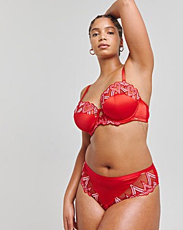 Figleaves Curve Siren Red Heart and Satin 1/2 Bra