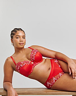 Figleaves Curve Siren Heart and Satin Brazilian - Red