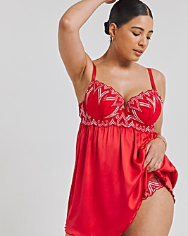 Figleaves Curve Siren Red Heart and Satin Babydoll