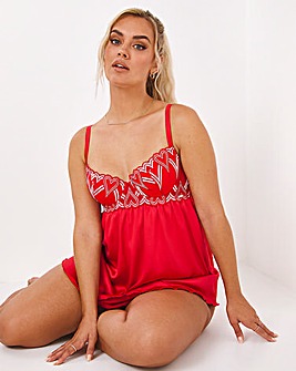 Figleaves Curve Siren Red Heart and Satin Babydoll