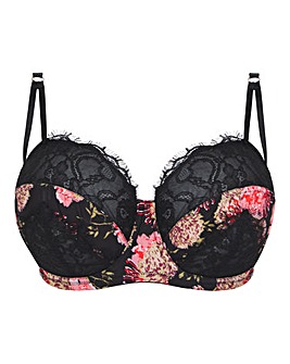 Figleaves Curve Gardenia Floral Print And Lace Underwired Balcony Bra