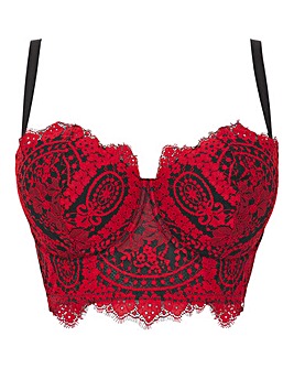 Figleaves Curve Adore Red Lace Padded Multiway Bra B-H