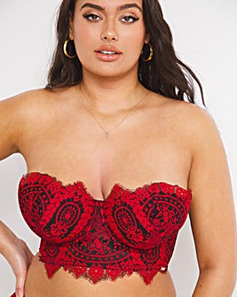 Figleaves Curve Adore Red Lace Padded Multiway Bra
