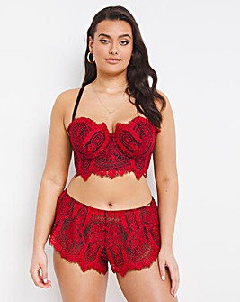 Figleaves Curve Adore Red Lace French Knickers