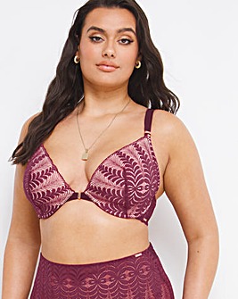 Figleaves Curve Opulence Lace Underwired Padded Plunge Bra