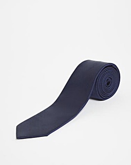 William Hunt Navy Plain Silk Tie