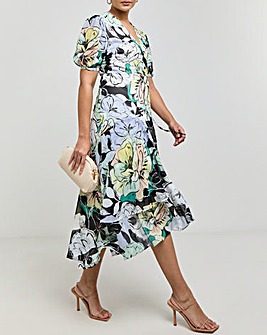 Joanna Hope Wrap Print Maxi Dress