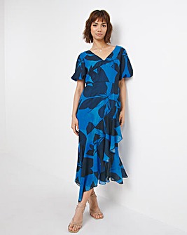 Joanna Hope Printed Asymmetric Hem Maxi Dress