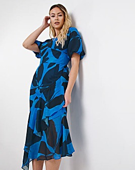 Joanna Hope Printed Asymmetric Hem Dress