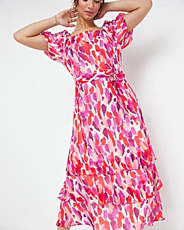 Joanna Hope Balloon Sleeve Print Maxi Dress