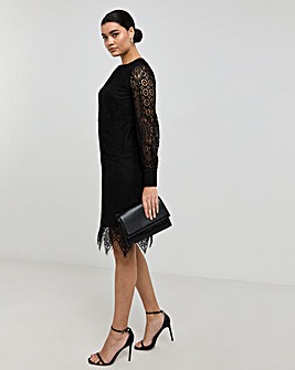 Joanna Hope Black Lace Shift Dress