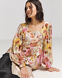 Jo by Joanna Hope Printed Balloon Sleeve Blouse