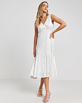 Joanna Hope Ivory Jacquard Bridal Midi Dress