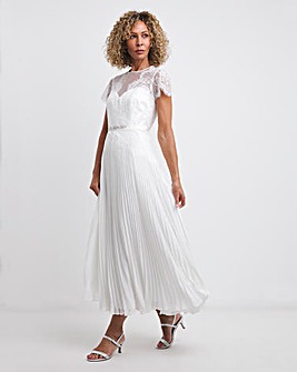 Joanna Hope Pleated Lace Bridal Maxi Dress