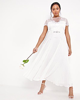 Joanna Hope Pleated Lace Bridal Dress