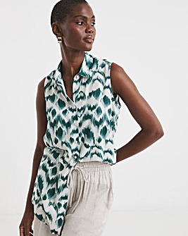 Dipped Back Sleeveless Shirt