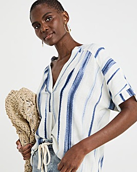 Linen Mix Popover Top