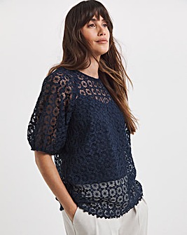 Bubble Sleeve Lace Top