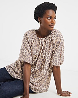 Short Bubble Sleeve Top
