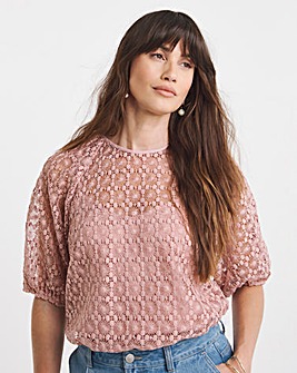 Bubble Sleeve Lace Top