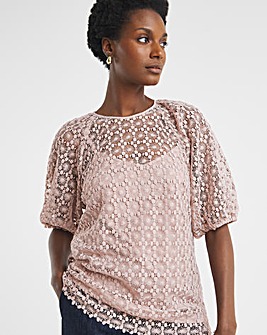 Bubble Sleeve Lace Top