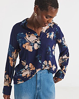 Dipped Back Viscose Shirt