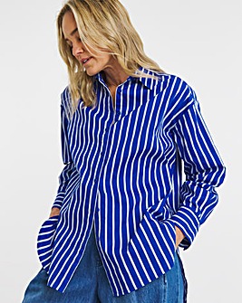 Cotton Poplin Oversized Stripe Shirt