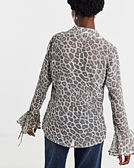 Georgette Frill Cuff Collar Blouse