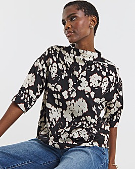 Printed Extended Neck Top