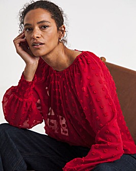 Dobby Long Sleeve Blouse