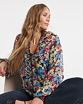 Shirring Detail Georgette Blouse