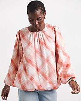 Bubble Sleeve Bubble Hem Top
