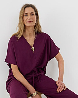 Linen Mix Metal Trim Tunic