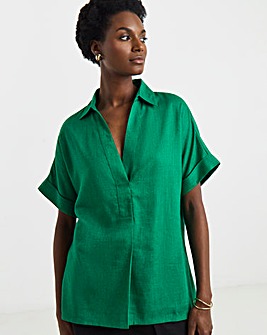 Linen Mix Collared Tunic