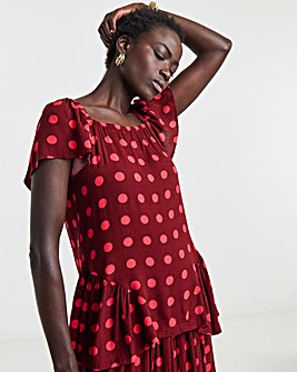 Stripe Crinkle Peplum Top