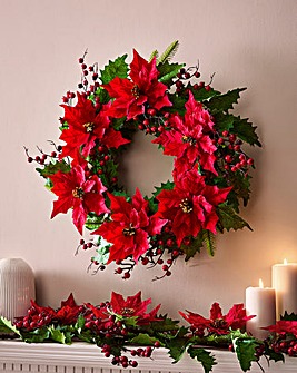 Christmas Poinsettia Wreath