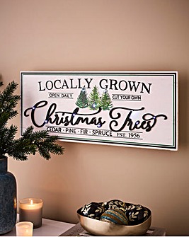 Lit Christmas Trees Sign