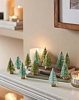 Gisela Graham Mini Fir Trees - Set of 12