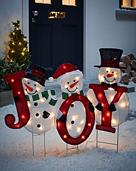 Lit Joyful Snowmen