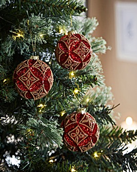 Geometric Glass Baubles - Set of 6