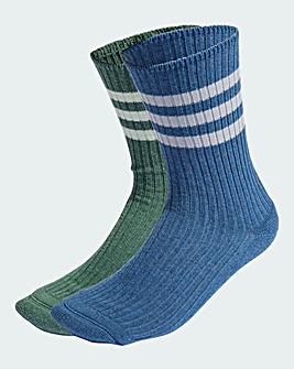 adidas 3 Stripe Lounge Crew 2PK Sock