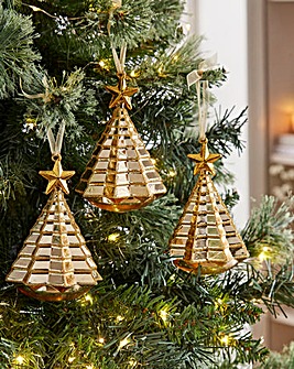 Geometric Glass Christmas Trees - Set of 3