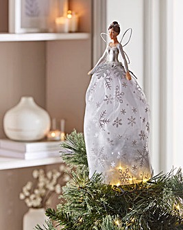 Gisela Graham Large White Fairy Tree Topper