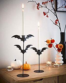 Gisela Graham Batwing Candlesticks - Set of 2