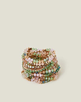 Accessorize Jewel Bead Stretch Bracelet Multipack