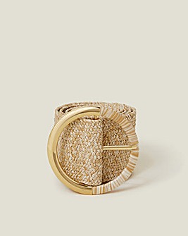 Accessorize Thick Raffia Buckle Belt