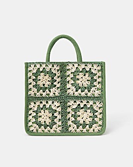 Accessorize Crochet Raffia Handbag